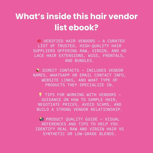 The Ultimate Hair Vendor Bible